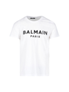 Balmain Logo Print T-shirt In Bianco