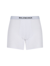 Balenciaga Logo-waistband Boxer Briefs In Bianco