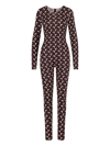 Marine Serre Crescent Moon-print Long-sleeved Jumpsuit In Marrone