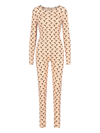 Marine Serre Graphic-print Long-sleeve Jumpsuit In Beige