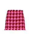Versace Macro Check Virgin Wool Blend Tweed Miniskirt In Rosa