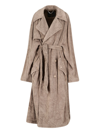 Balenciaga Towel Trench Coat In Sand-coloured Cotton In Beige