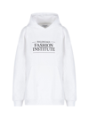 Balenciaga Logo Fashion Institute Oversized Hoodie In Bianco