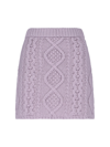 Rokh Cable-knit Mid-ride Skirt In Viola