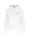 Polo Ralph Lauren Embroidered-logo Pullover Hoodie In Bianco