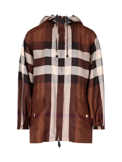 Burberry Tartan Pattern Parka In Default Title