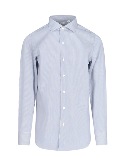 Finamore 1925 Striped Shirt In Bianco