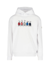 Moncler Duck-print Cotton Hoodie In Bianco