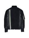 Sacai Nylon Twill Mix Knit Blouson In Nero
