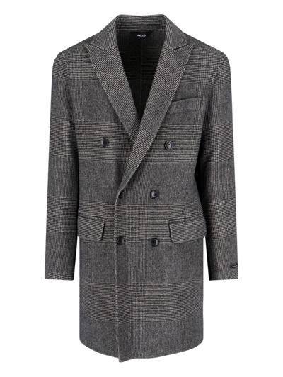 Paltò Wool Blend Double Breasted Coat In Black