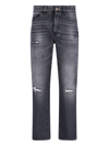 Washington Dee Cee Loose Fit Ranch Denims With Distressed Details 18cm In Grigio