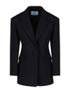 Prada Structured Single-breasted Blazer In Nero