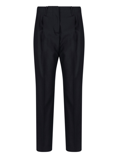 Incotex Cropped Virgin-wool Trousers In Black