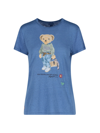 Polo Ralph Lauren Polo Bear T-shirt In Linen Jersey In Blu