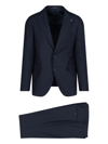 Tagliatore 'montecarlo' Blue Single-breasted Jacket With Notched Revers In Blu