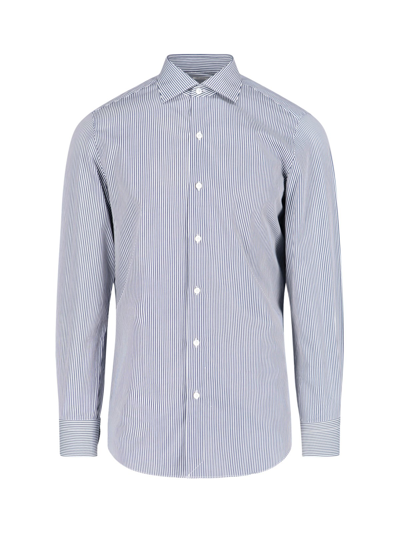 Finamore 1925 Striped Shirt In Blu