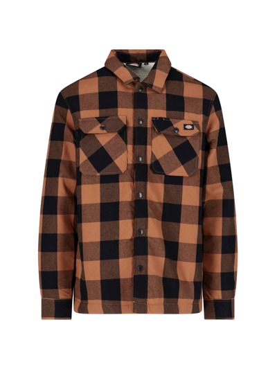 Dickies Checked Jacket In Marrone