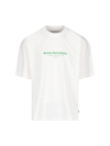 Bonsai Oversize Fit Tee White Cotton T-shirt With Front Print. In Bianco