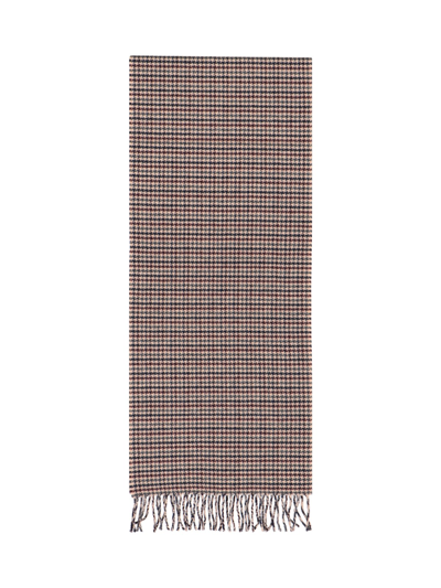 Destin Check Pattern Scarf In Marrone