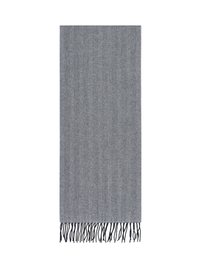 Destin Check Pattern Scarf In Grigio