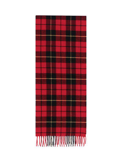 Destin Check Pattern Scarf In Rosso