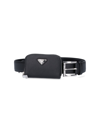 Prada Men's Genuine Leather Belt In Nero