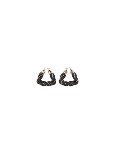 Bottega Veneta Twisted Earrings In Marrone