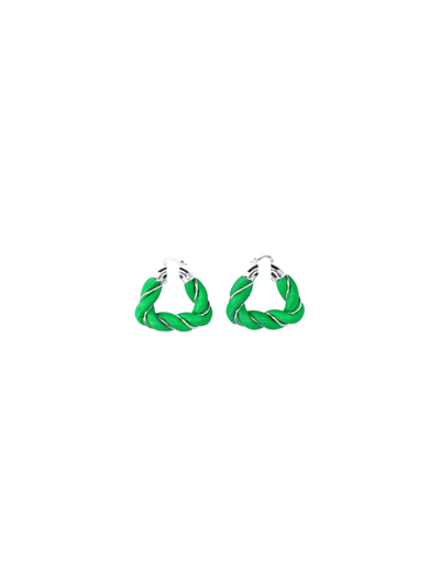 Bottega Veneta Twisted Earrings In Verde