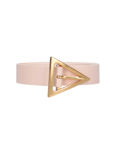 Bottega Veneta Triangle-buckle Leather Belt In Pink