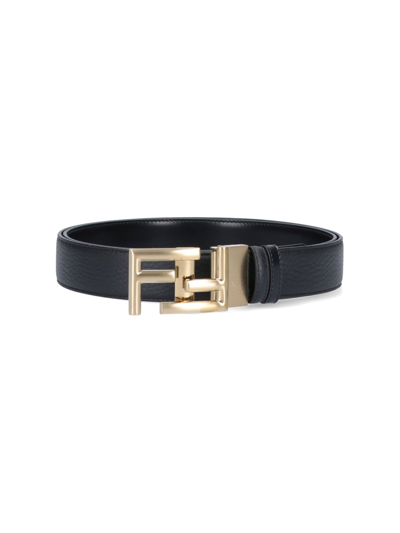 Fendi Reversible Logo Belt In Black