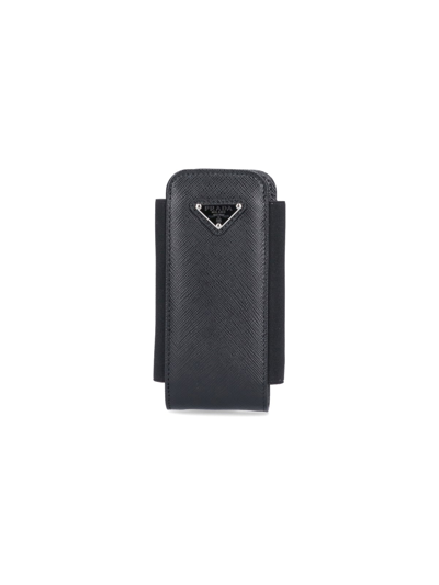 Prada Neck Strap Cover In Nero