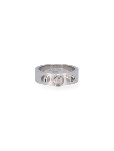 Maison Margiela Numerical Logo Ring In Argento