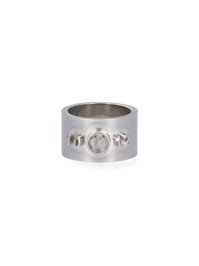 Maison Margiela Numerical Logo Ring In Argento