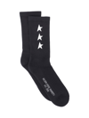 Golden Goose Ribbed Star-print Socks In Nero