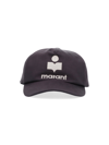 Isabel Marant Tyronyh Logo Cotton Baseball Cap In Nero