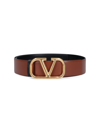 Valentino Garavani Reversible Vlogo Leather Belt In Brown