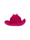 Ruslan Baginskiy Fuchsia Fedora Hat With Tonal Logo Embroidery In Wool In Rosa