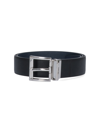 Prada Saffiano Leather Reversible Belt In Nero