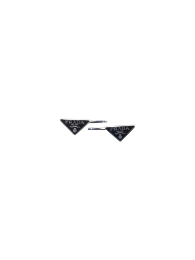 Prada Metal Hair Clips In Black