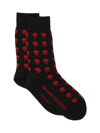 Alexander Mcqueen Black And Red Cotton Blend Socks In Nero