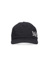 Alexander Mcqueen Oversize Embroidered Mcq Baseball Cap In Nero