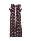 Marine Serre All Over Moon Gloves In Marrone