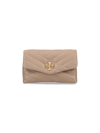 Tory Burch Kira Leather Wallet On Chain In Beige