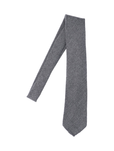 Cesare Attolini Striped Tie In Grigio