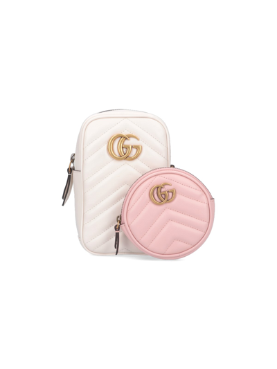 Gucci 'gg Marmont' Mini Bag In Bianco