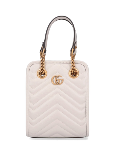 Gucci 'gg Marmont' Mini Bag In Crema