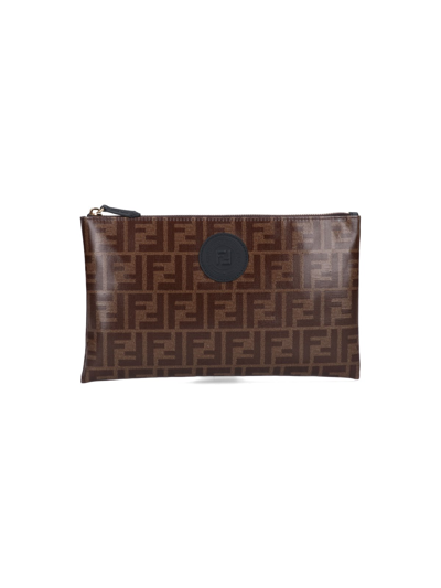 Fendi Large 'ffreedom' Pouch In Neutrals