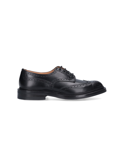 Tricker's Bourton Leather Wingtip Brogue In Nero