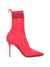 Balmain Skye Knitted Ankle Boots In Rosa