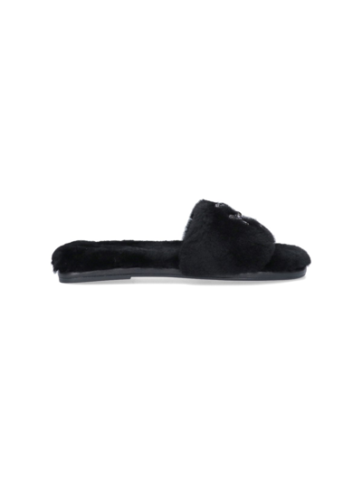 Tory Burch Pantoletten Aus Shearling Mit Verzierung In Nero